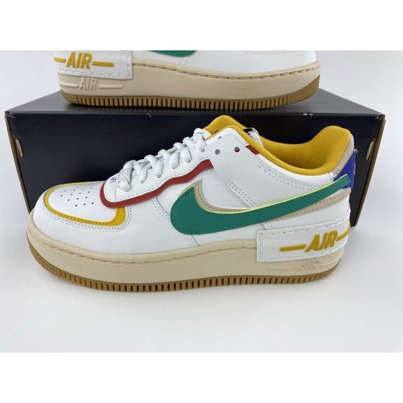 Nike Air Force 1 Shadow Multi Color Women's Sneakers Shoes White CI0919-118 - Picture 4 of 12